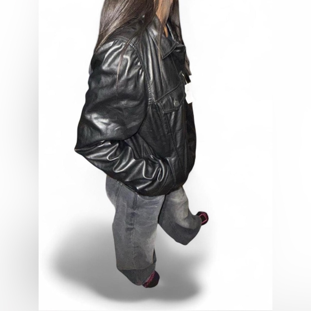 Gap Black Vegan Leather Jacket - Picture 6 of 8